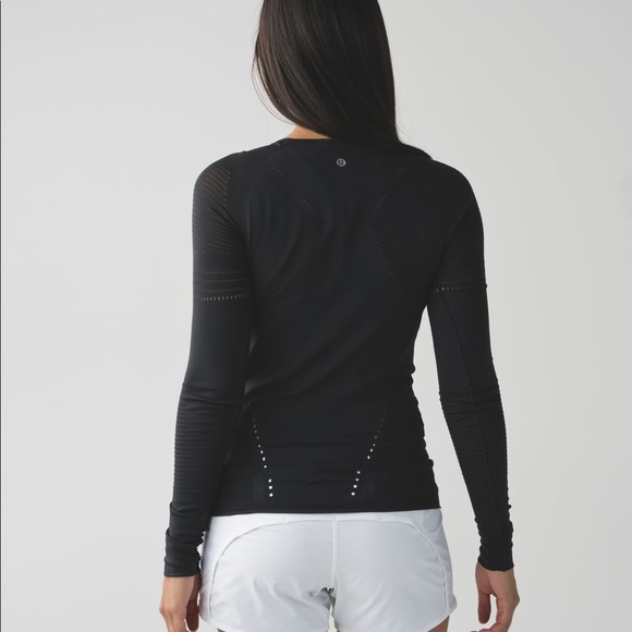 lululemon athletica Tops - Lululemon laser cut long sleeve black shirt
